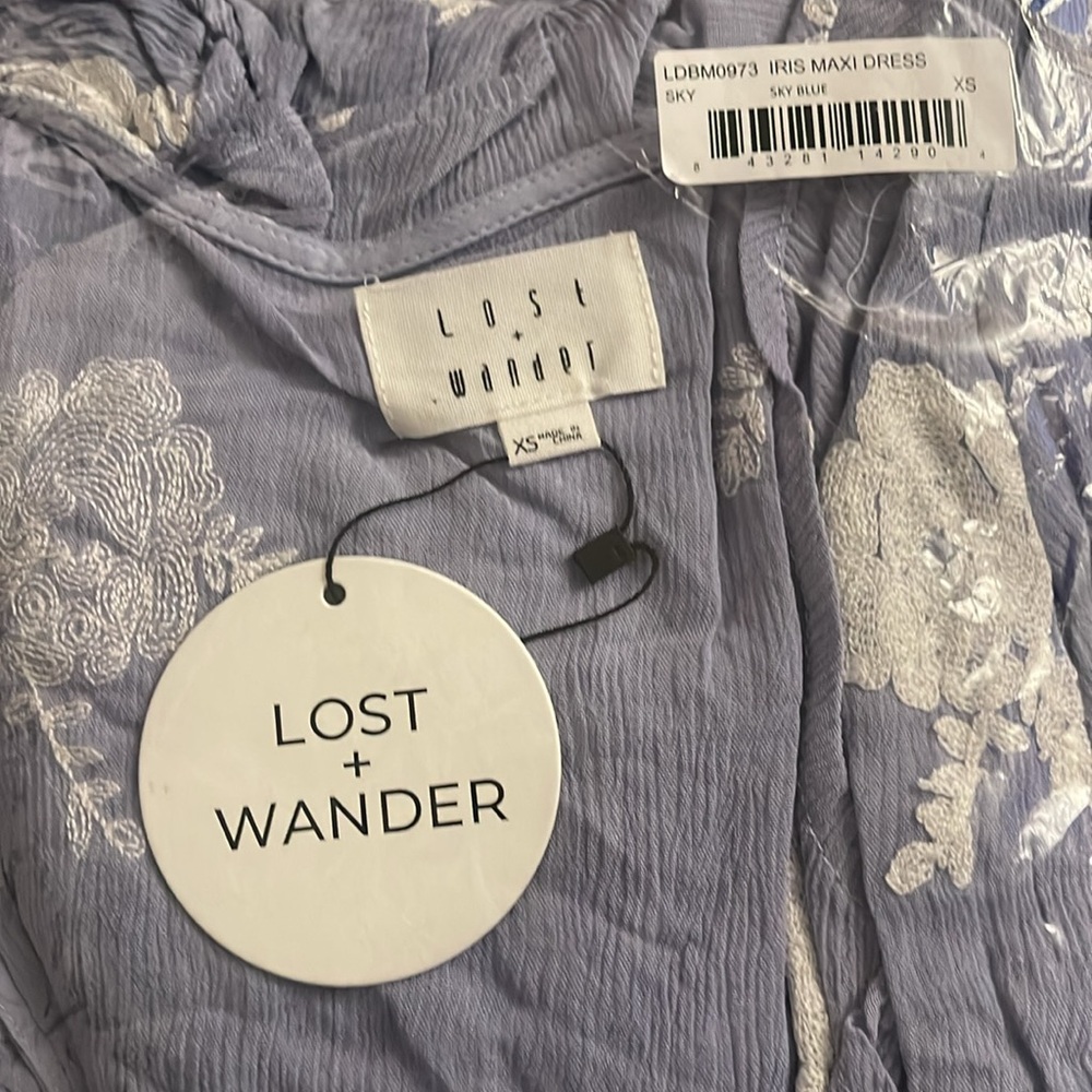 New Lost and Wander Iris Embroidered Wrap Maxi Dress - Picture 5 of 5